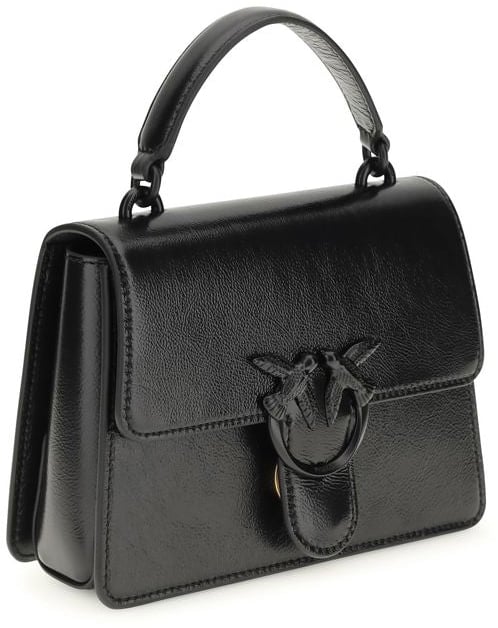 PINKO Black Goatskin Handbag Zwart