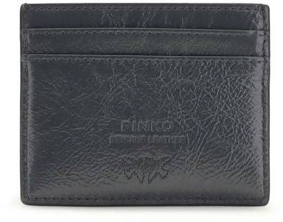 Pinko PINKO Gray Calf Leather Bos Taurus Wallet Grijs