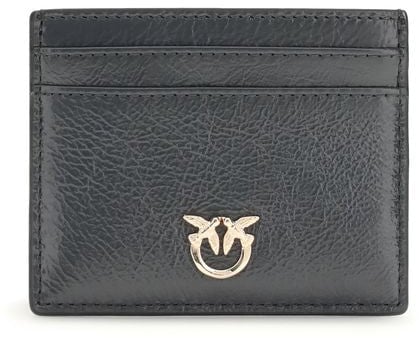 Pinko PINKO Gray Calf Leather Bos Taurus Wallet Grijs