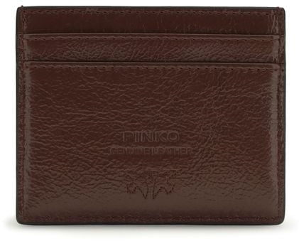 Pinko PINKO Bordeaux Calf Leather Bos Taurus Wallet Maroon