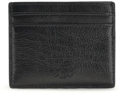 Pinko PINKO Black Calf Leather Bos Taurus Wallet Zwart