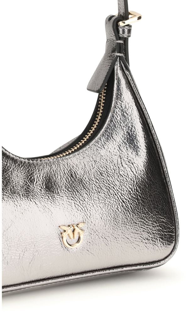 Pinko PINKO Silver Lamb Ovis Aries Aries Shoulder Bag Zwart