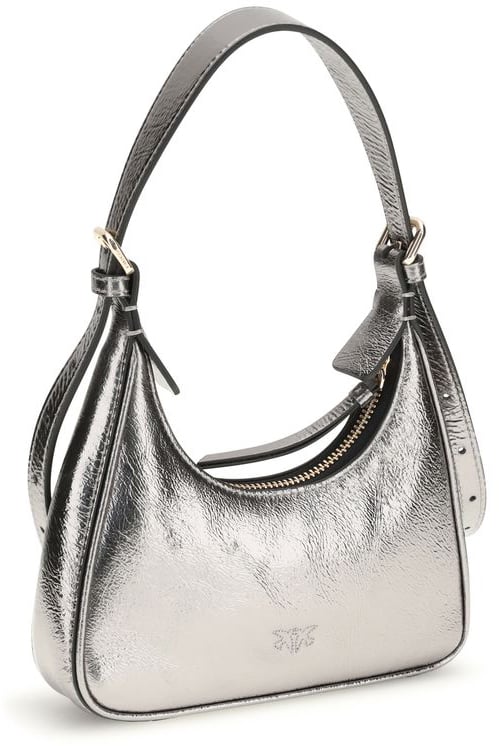 Pinko PINKO Silver Lamb Ovis Aries Aries Shoulder Bag Zwart