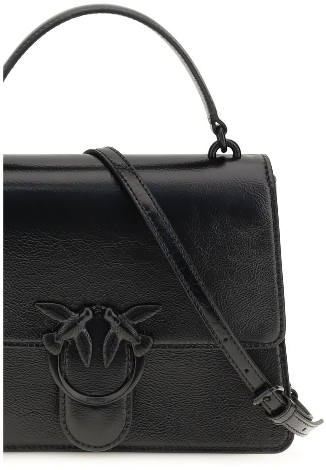 PINKO Black Lamb Ovis Aries Aries Handbag Zwart