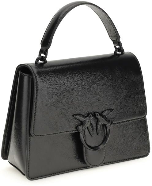 PINKO Black Lamb Ovis Aries Aries Handbag Zwart