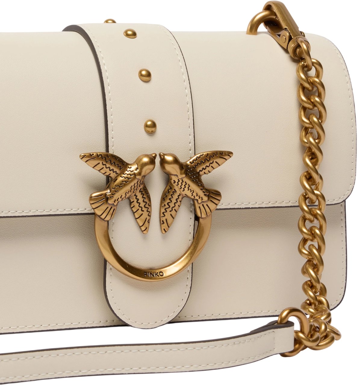 Pinko Love One Mini Bianco Seta e Oro Wit