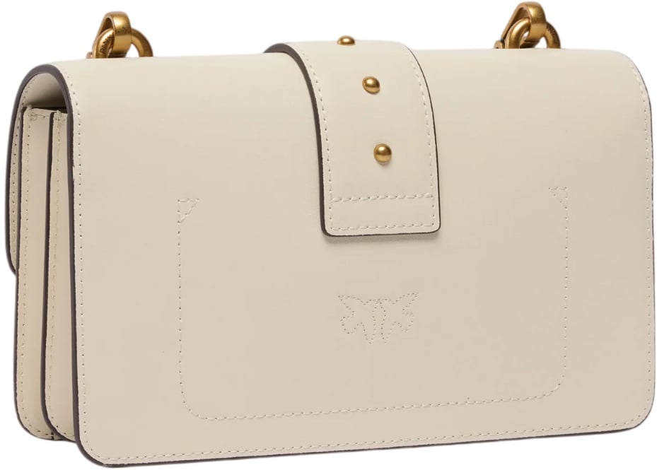 Pinko Love One Mini Bianco Seta e Oro Wit