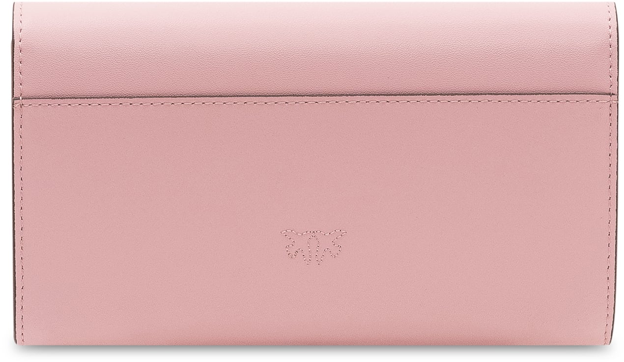 Pinko Portafoglio Love One con Patta e Logo Frontale Roze