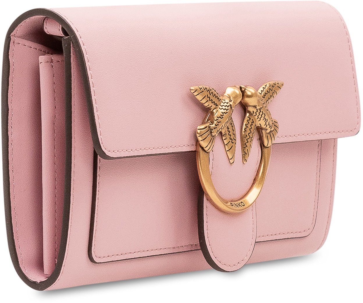 Pinko Portafoglio Love One con Patta e Logo Frontale Roze