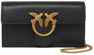 Pinko Love One Wallet C Nero-Antique Gold Zwart