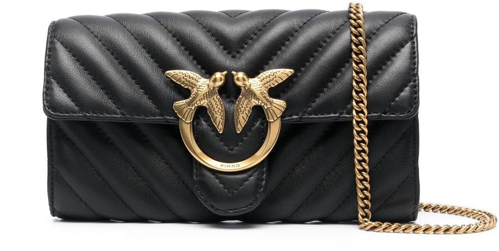 Pinko Love One Wallet C Nero-Antique Gold Zwart