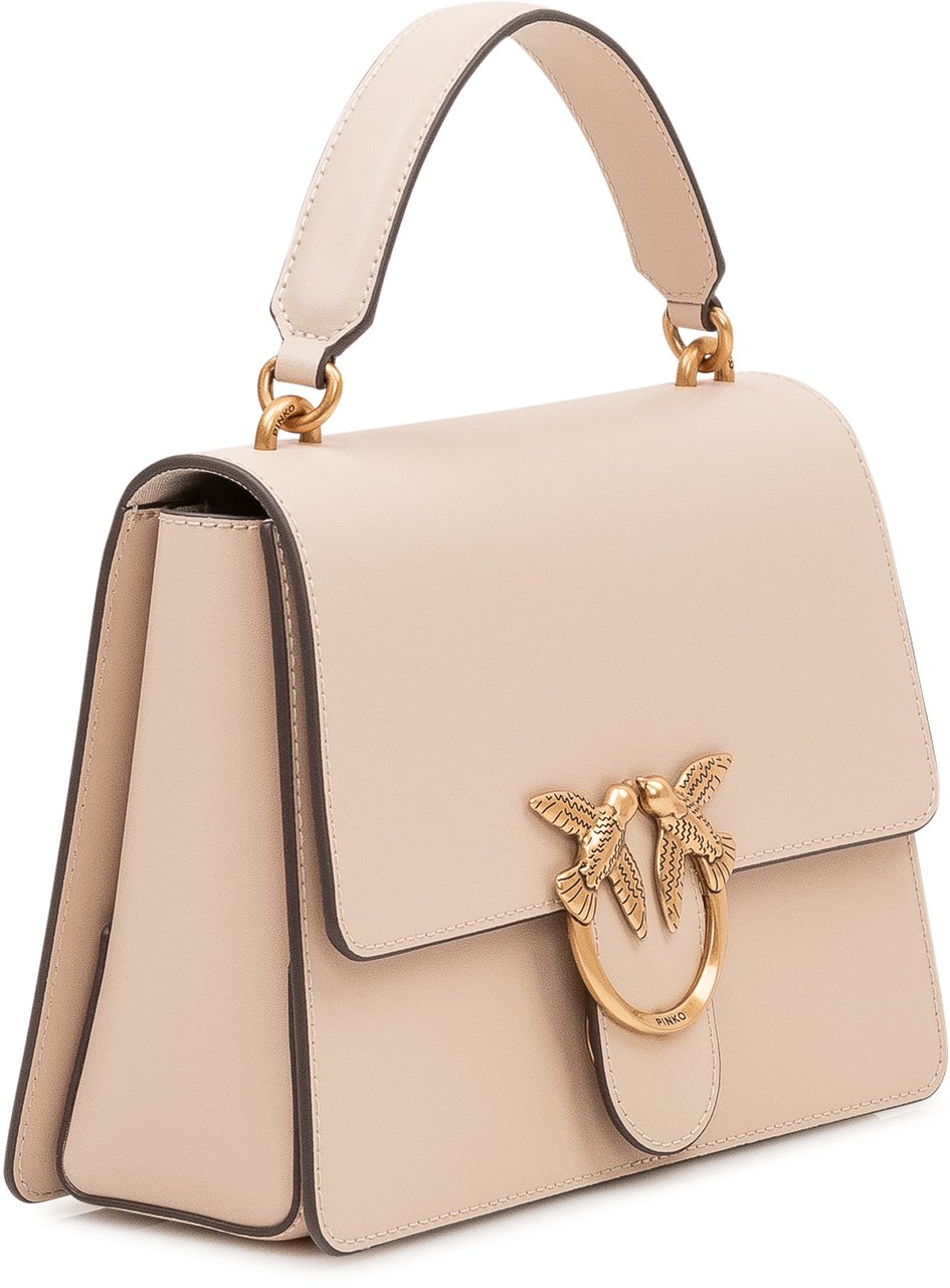 Pinko Borsa Love One Top Handle con Patta e Manico Beige