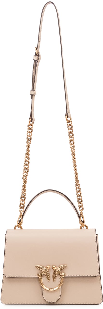 Pinko Borsa Love One Top Handle con Patta e Manico Beige