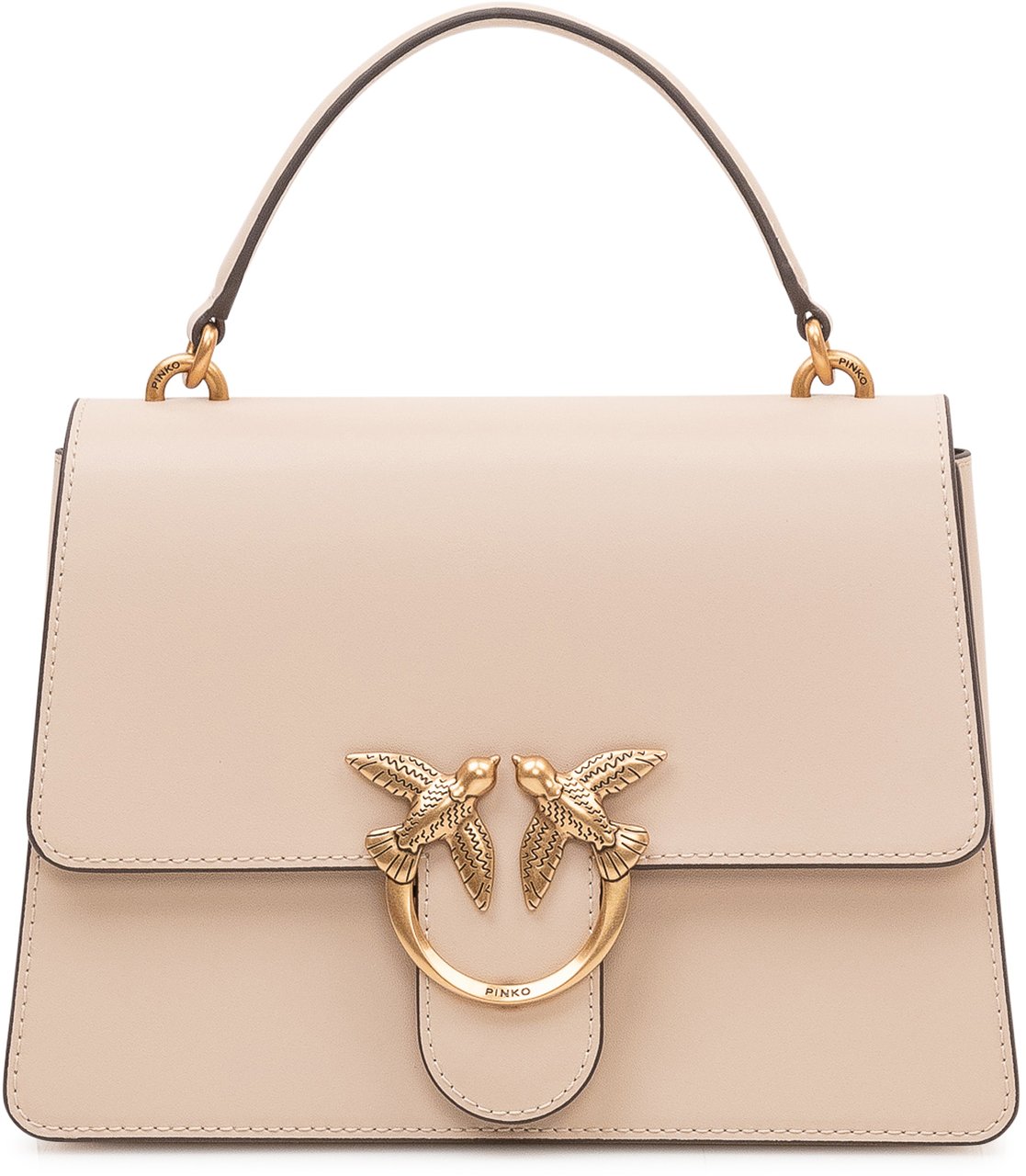 Pinko Borsa Love One Top Handle con Patta e Manico Beige