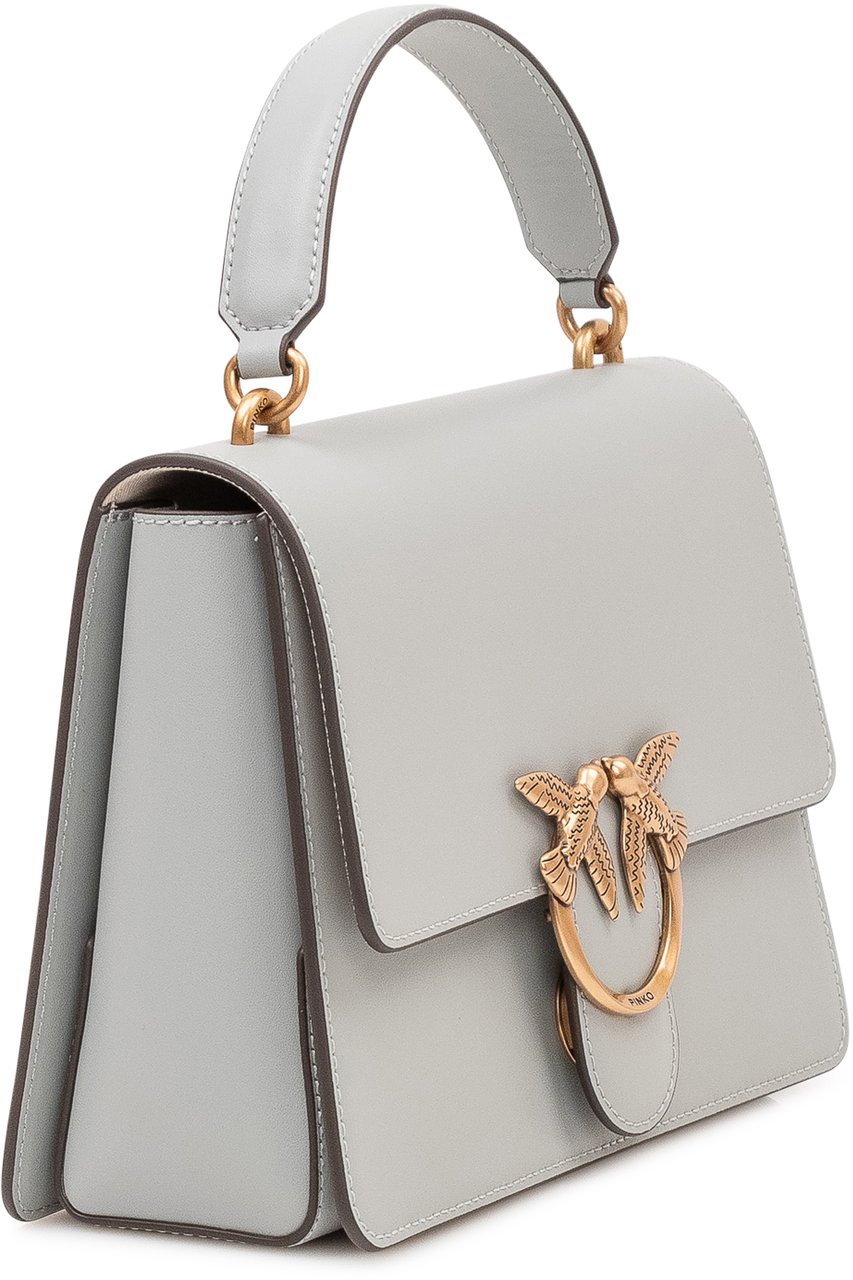 Pinko Borsa Love One Top Handle con Patta e Manico Lichtgrijs
