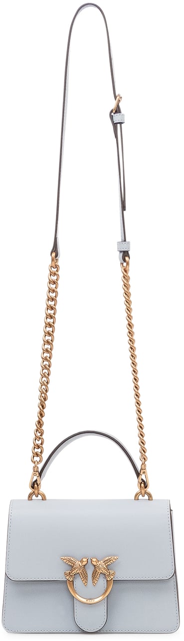 Pinko Borsa Love One Top Handle con Patta e Manico Lichtblauw