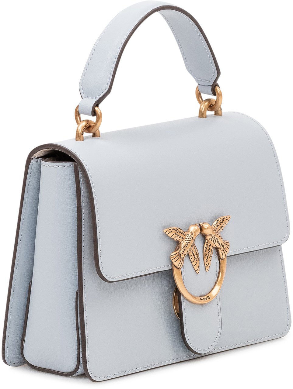 Pinko Borsa Love One Top Handle con Patta e Manico Lichtblauw