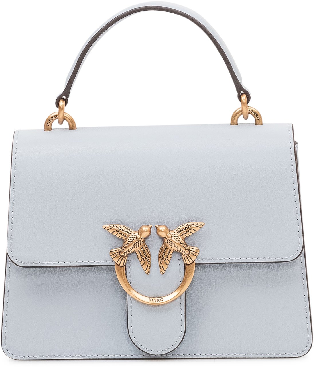 Pinko Borsa Love One Top Handle con Patta e Manico Lichtblauw