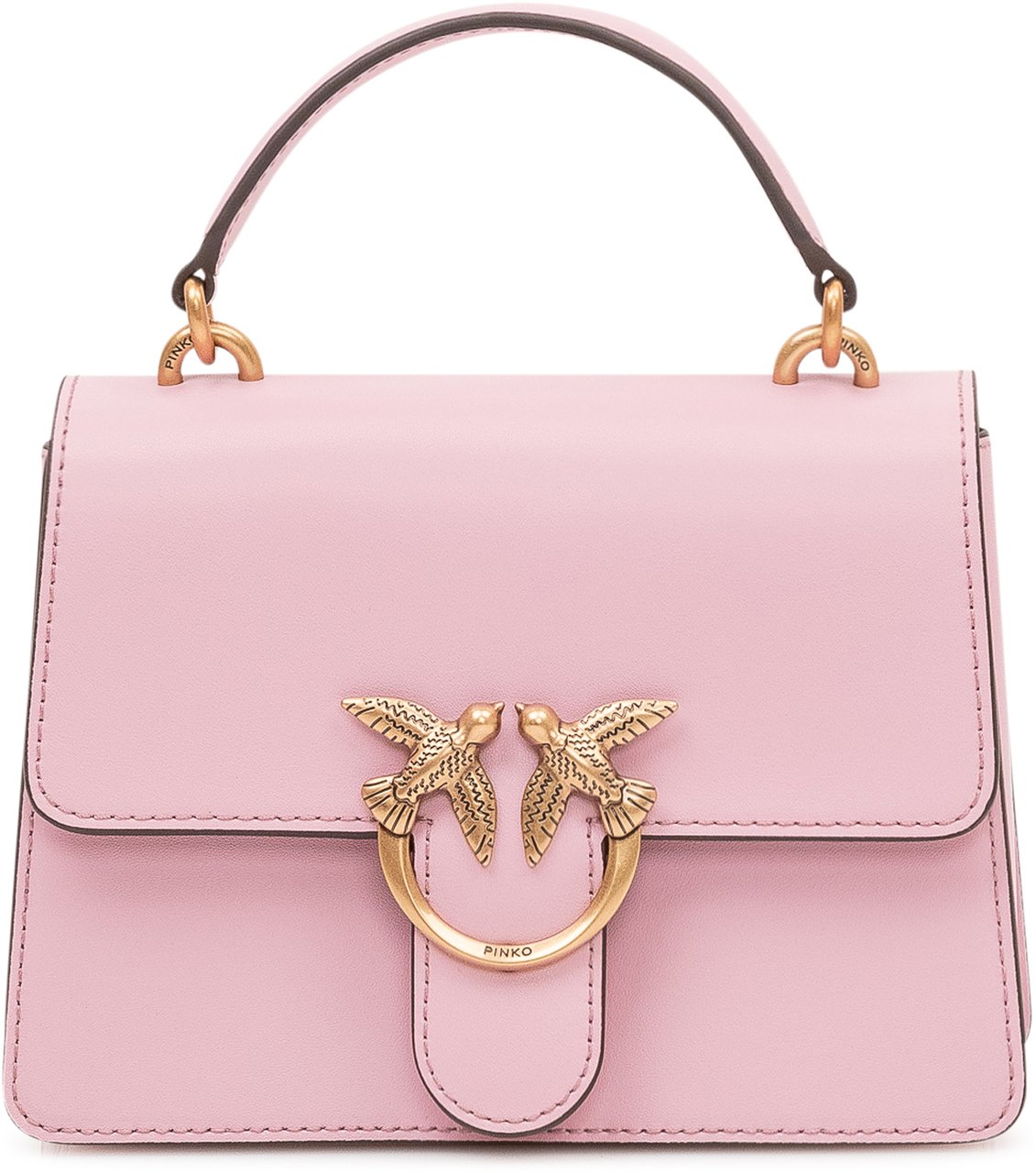 Pinko Borsa Love One Top Handle con Patta e Manico Roze