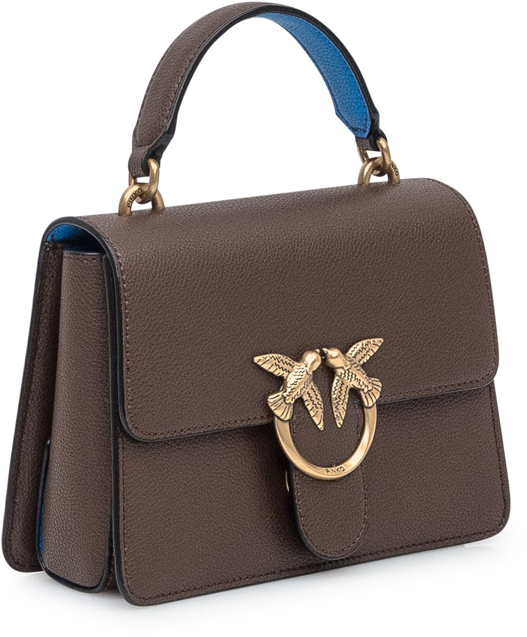 Pinko Pinko Borsa Love Mini Icon in Pelle Marrone Bruin