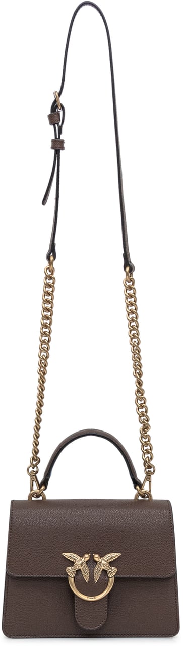 Pinko Pinko Borsa Love Mini Icon in Pelle Marrone Bruin