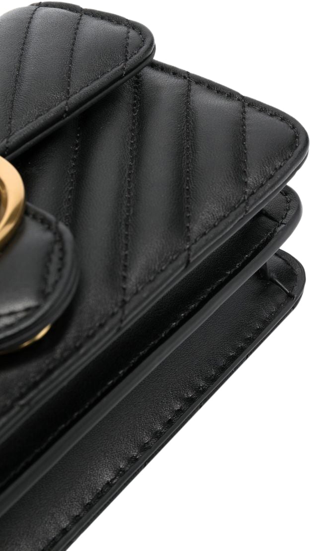 Pinko Love One Mini Dc Nero-Antique Gold Zwart