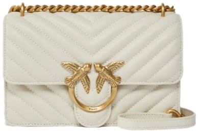 Pinko Love One Mini Dc Bianco Antique Gold Wit