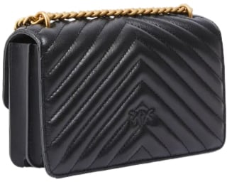 Pinko Love One Mini Dc Nero-Antique Gold Zwart