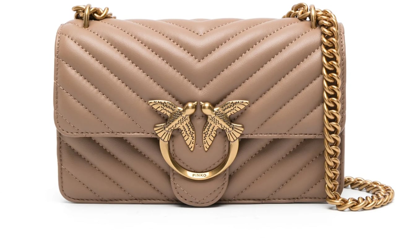 Pinko Love One Mini Dc Biscotto Zenzero-Antique Gold Beige