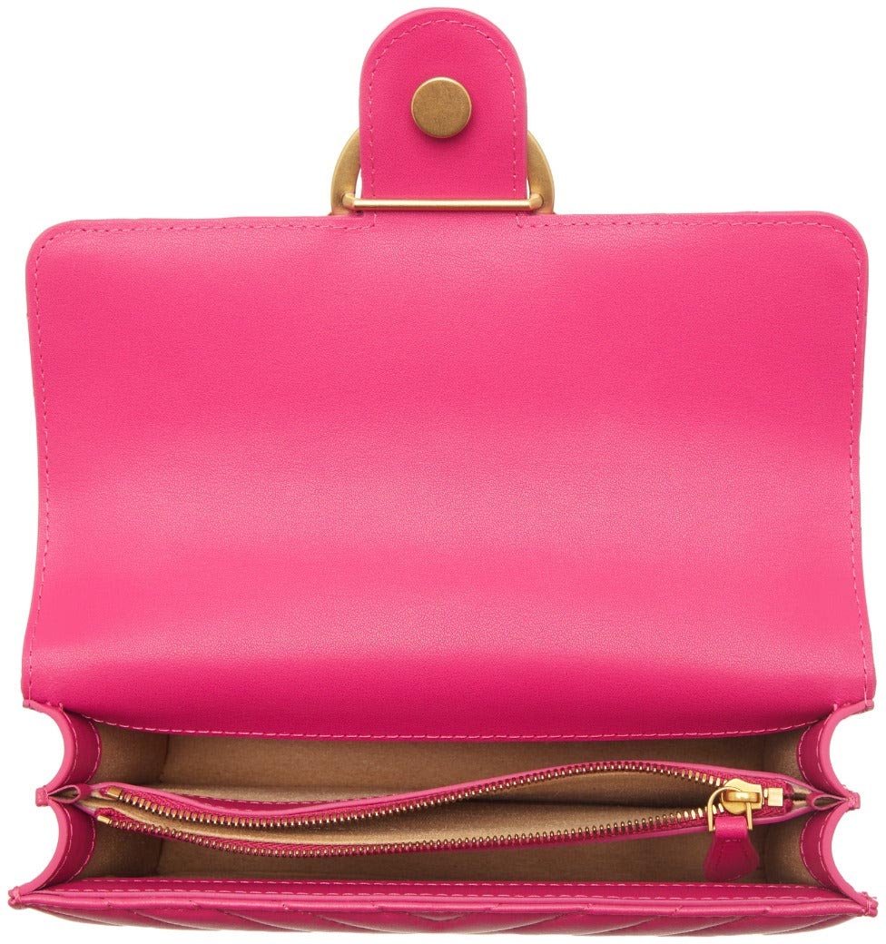 Pinko Love One Runderleer Crossbody Tas Roze