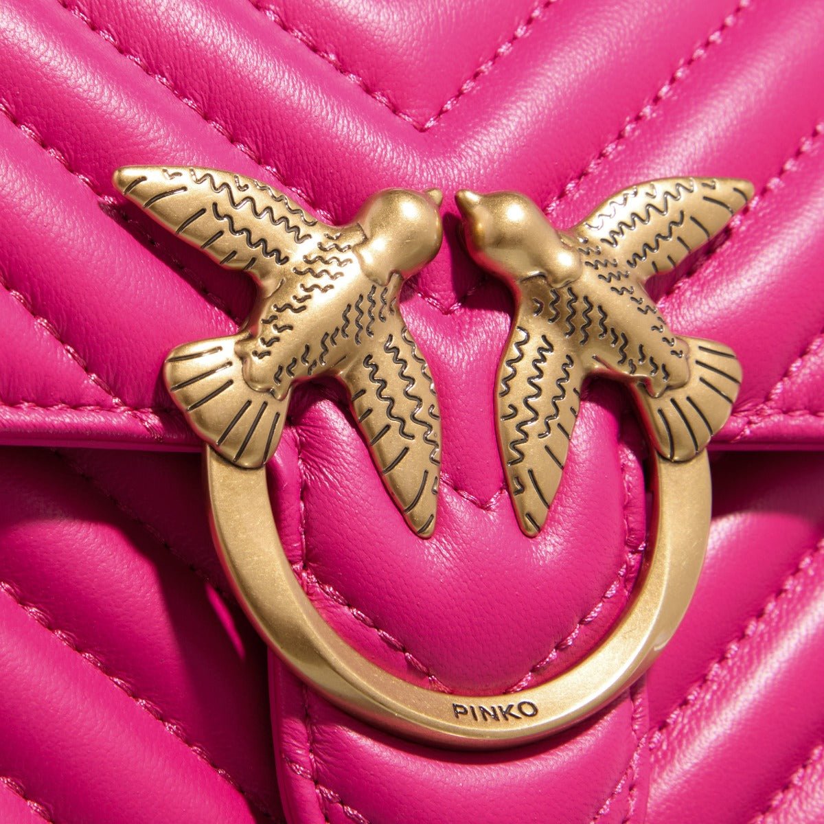 Pinko Love One Runderleer Crossbody Tas Roze