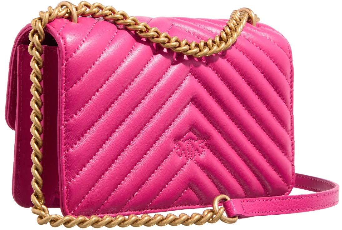 Pinko Love One Runderleer Crossbody Tas Roze