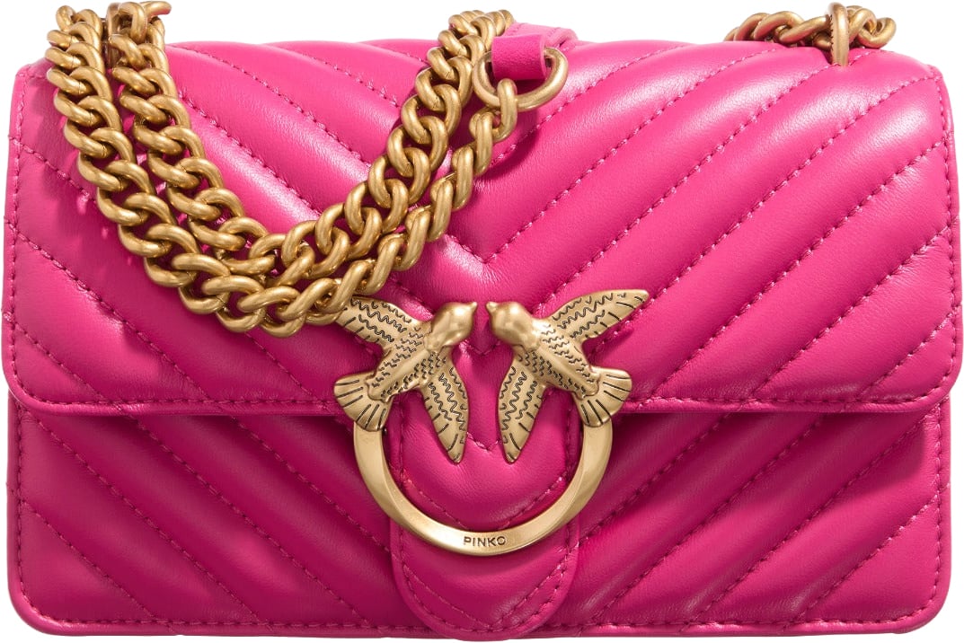 Pinko Love One Runderleer Crossbody Tas Roze