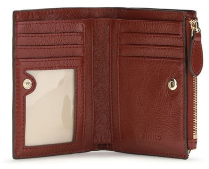 Pinko PINKO Bordeaux Calf Leather Bos Taurus Wallet Maroon
