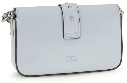 Pinko PINKO Blue Calf Leather Bos Taurus Shoulder Bag Blauw