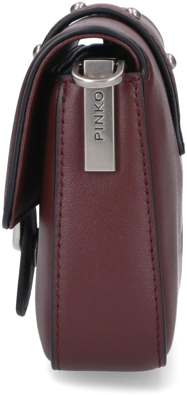 Pinko Burgundy Love Bag Slouchy Leather Bag Maroon