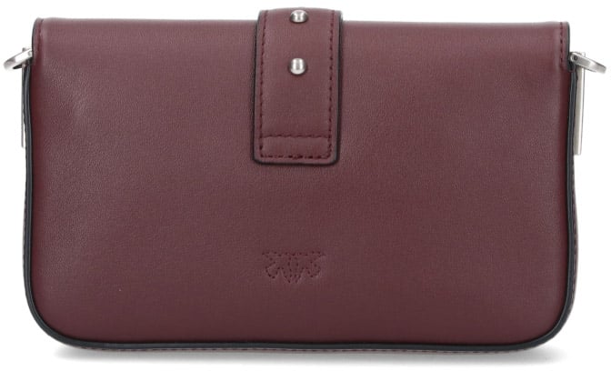 Pinko Burgundy Love Bag Slouchy Leather Bag Maroon