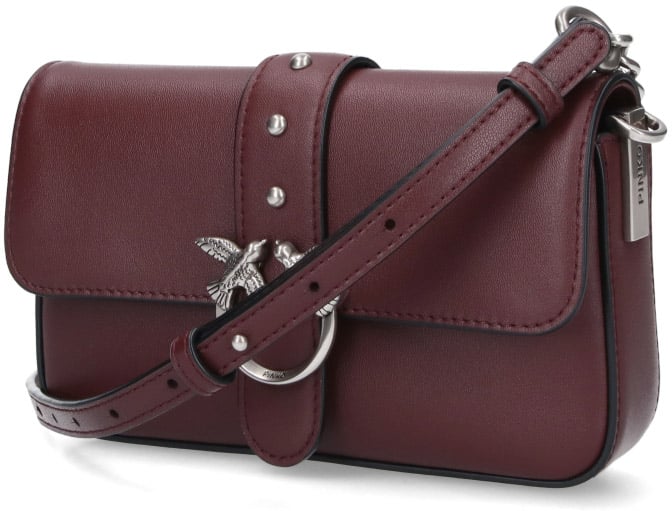Pinko Burgundy Love Bag Slouchy Leather Bag Maroon