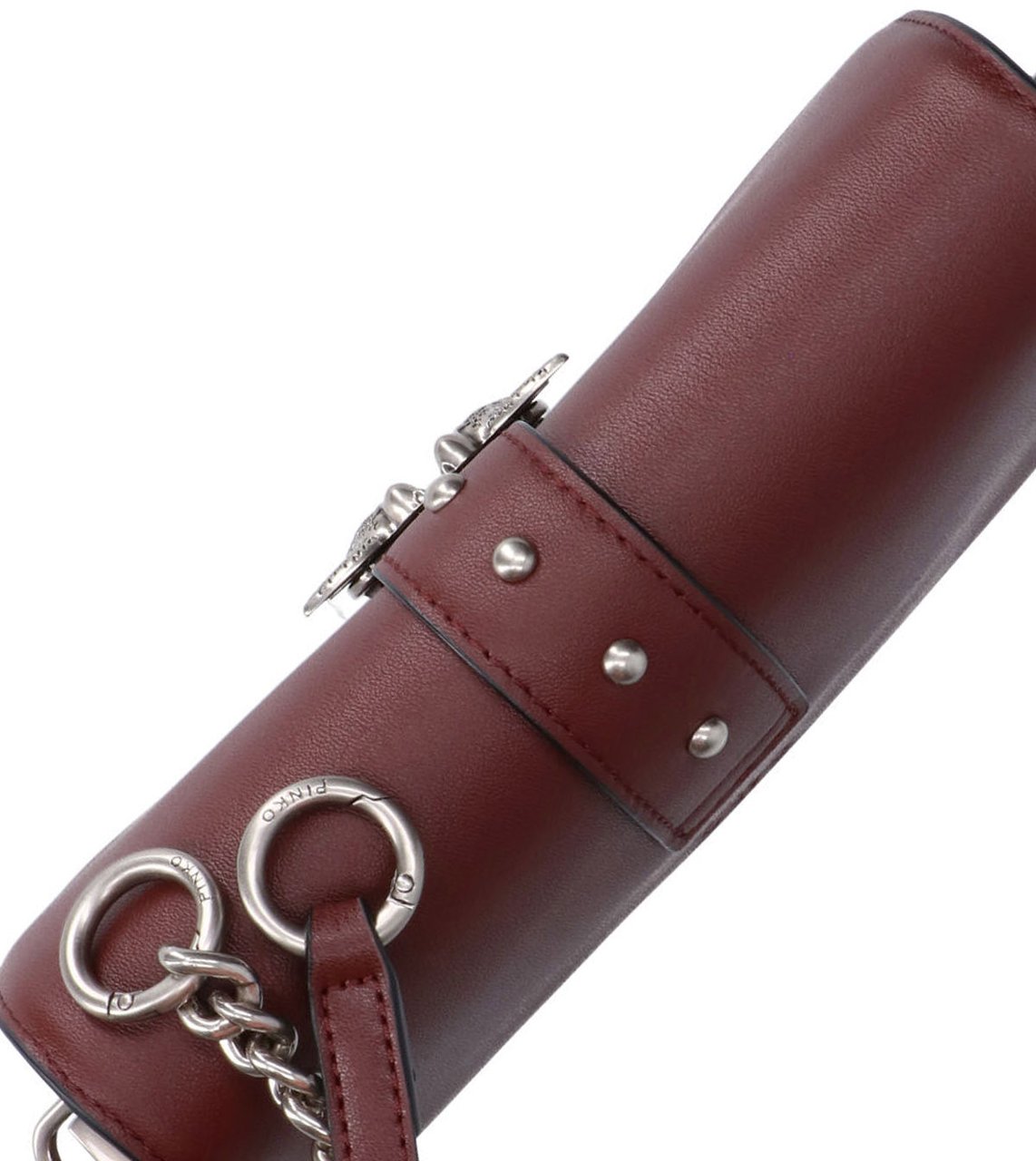 Pinko Burgundy Love Bag Slouchy Leather Bag Maroon