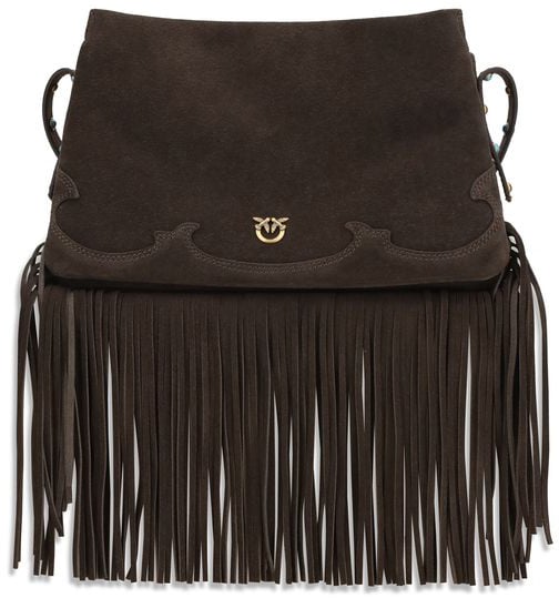 Pinko PINKO Brown Calf Leather Bos Taurus Shoulder Bag Roze