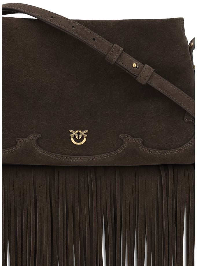 Pinko PINKO Brown Calf Leather Bos Taurus Shoulder Bag Roze