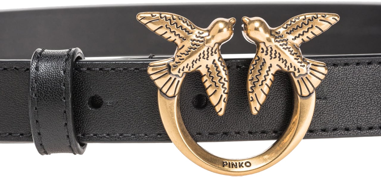 Pinko Belts Neroantique Gold Goud