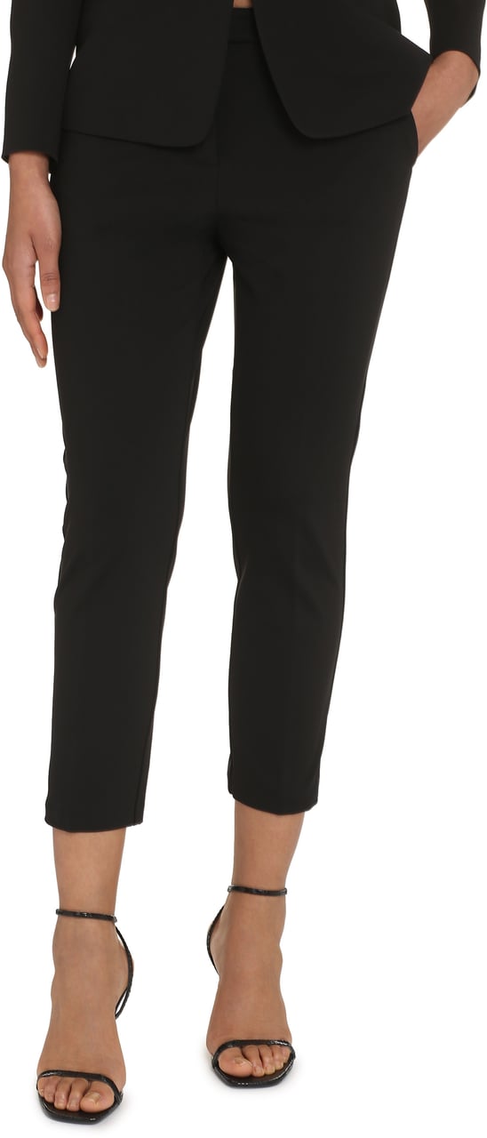Pinko Bello stretch viscose trousers Zwart