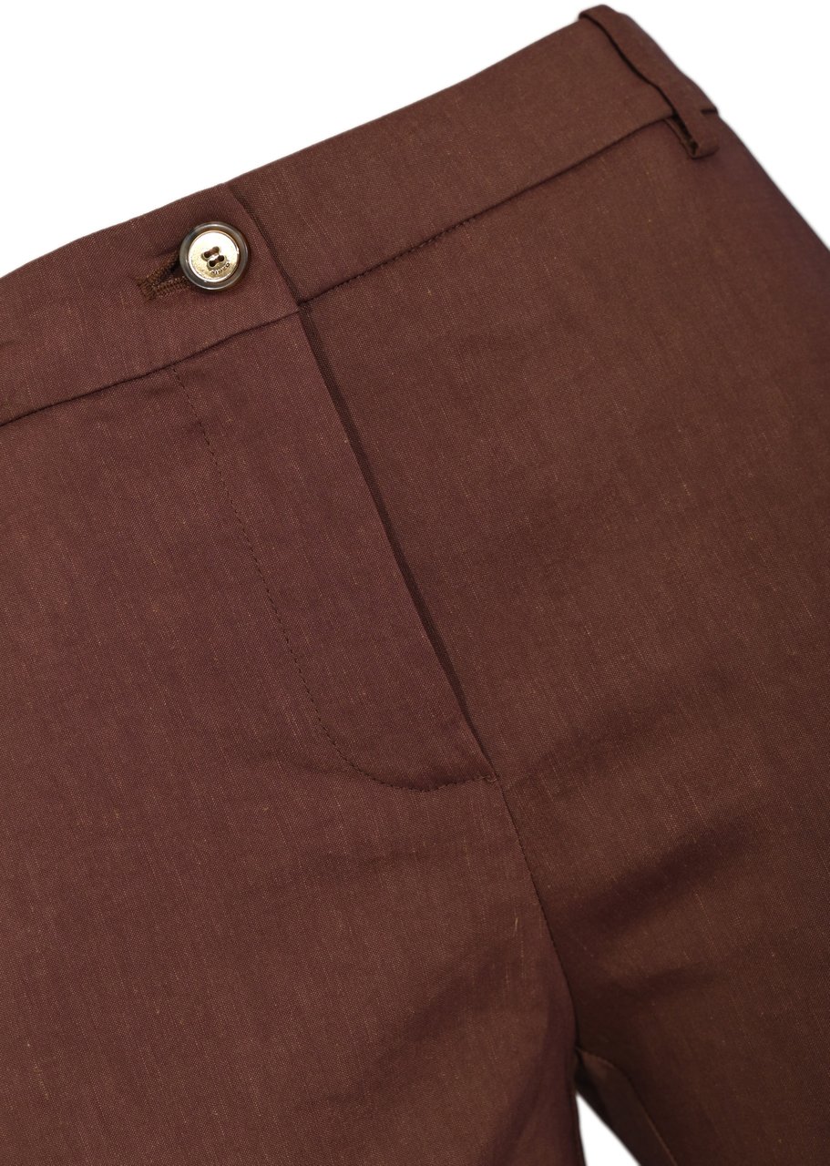 Pinko Trousers Marrone Terra X Piante Bruin