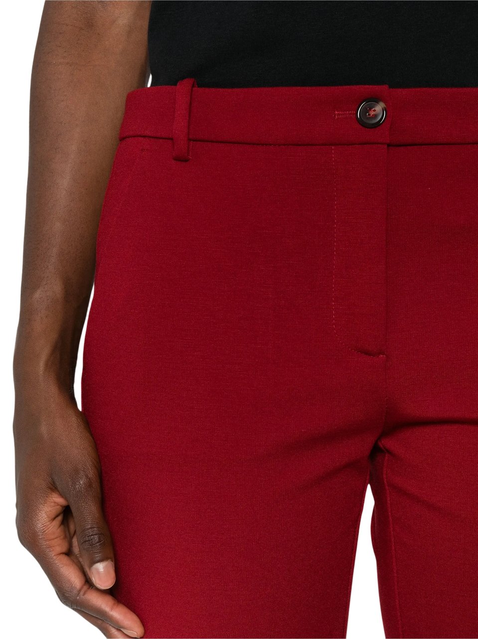 Pinko Bello Pantalone Red Straight-Leg Pants Rood