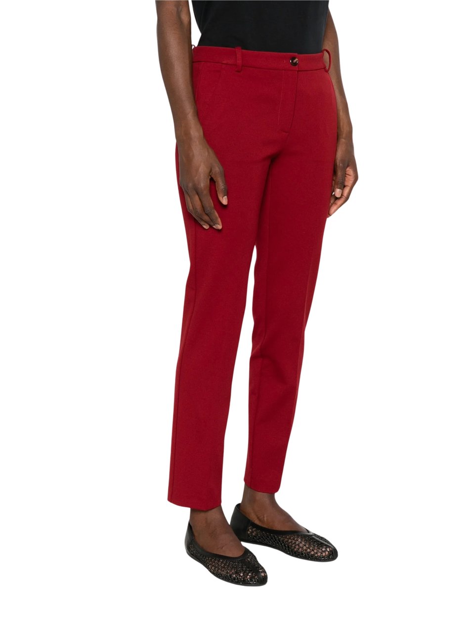 Pinko Bello Pantalone Red Straight-Leg Pants Rood