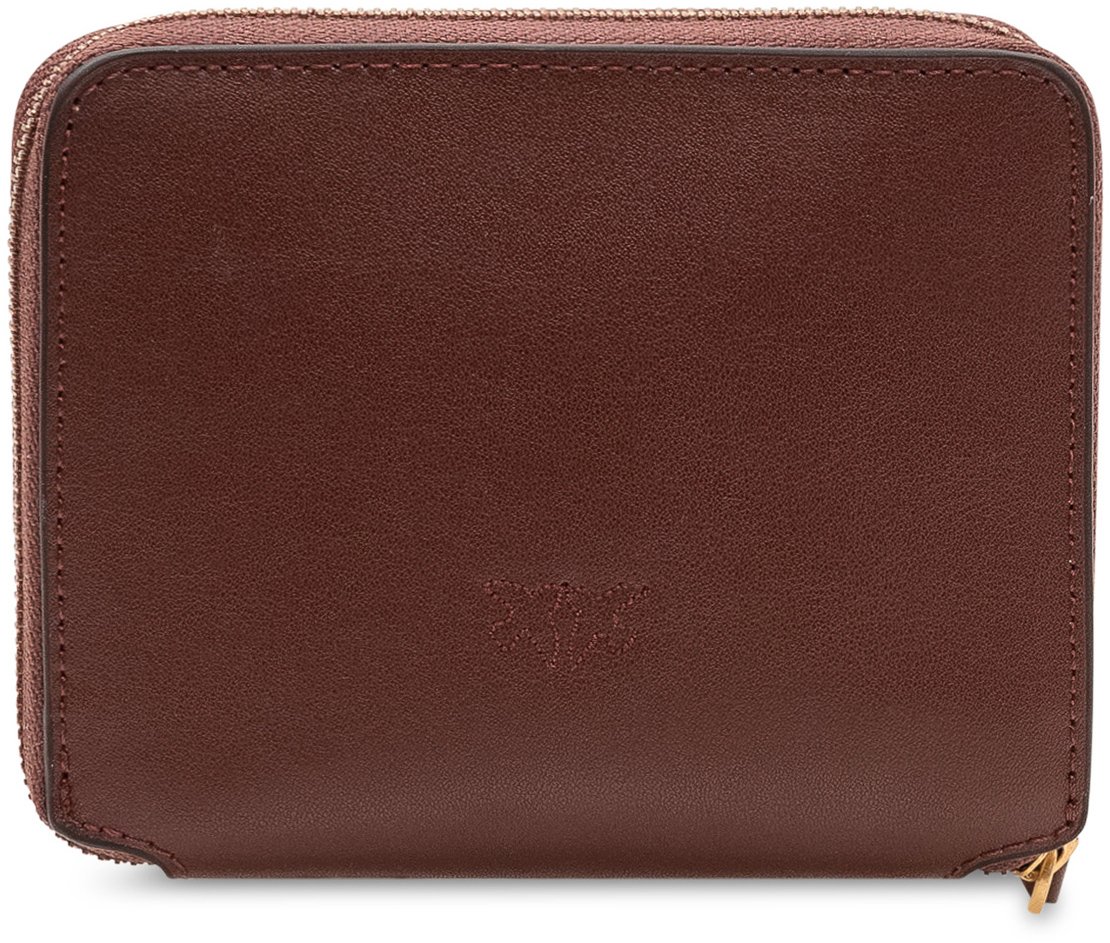 Pinko Portafoglio Zip Around con Logo Frontale Bruin