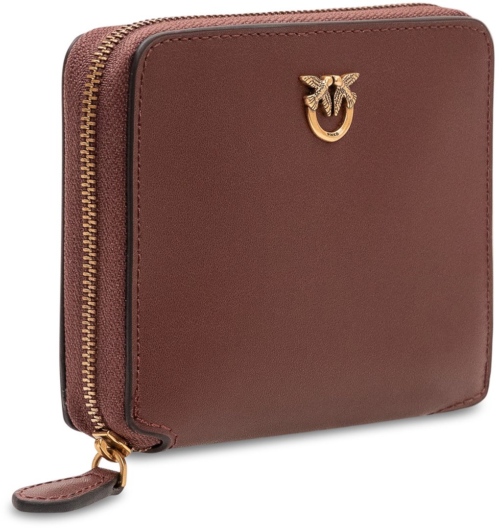 Pinko Portafoglio Zip Around con Logo Frontale Bruin