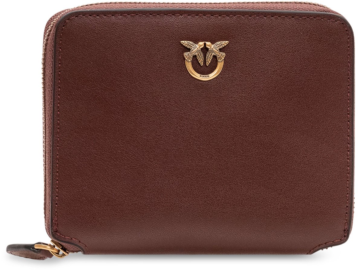 Pinko Portafoglio Zip Around con Logo Frontale Bruin