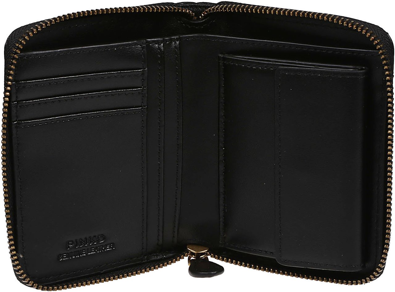 Pinko Taylor Zip Around Wallet Black Zwart